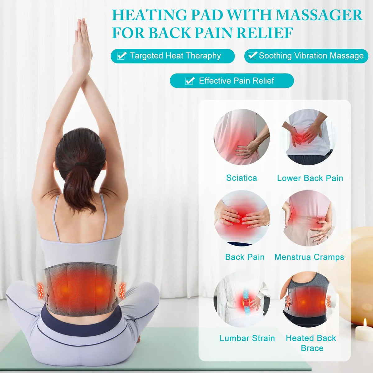 Infrared Heating Pad and Lumbar Massager - Unisex