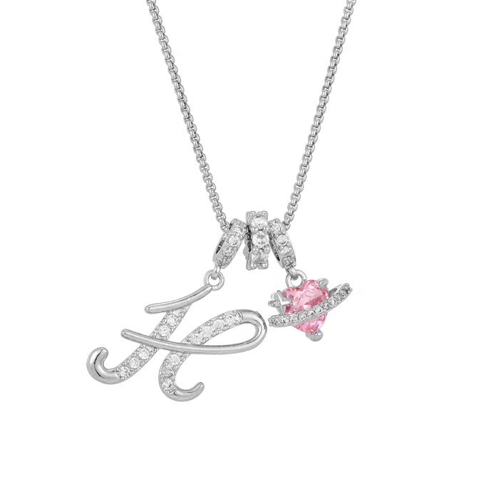 Initial Pendant Necklace with 3-Layer Gold Design and Adjustable Length