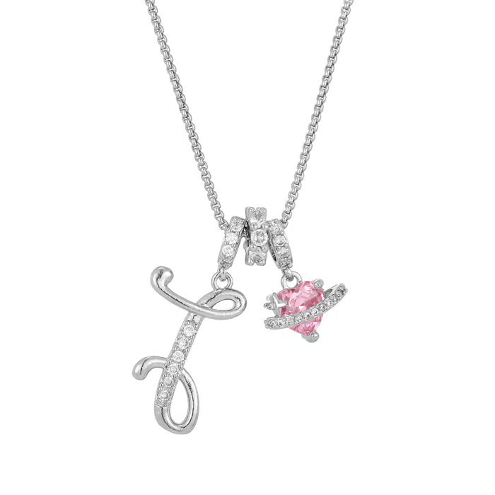 Initial Pendant Necklace with 3-Layer Gold Design and Adjustable Length