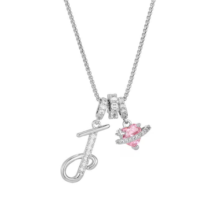 Initial Pendant Necklace with 3-Layer Gold Design and Adjustable Length