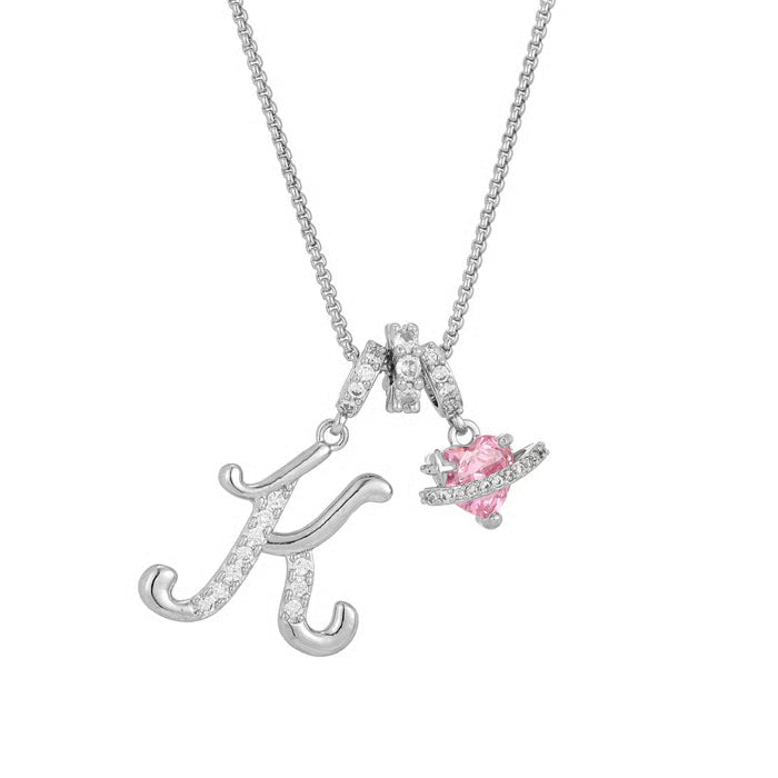 Initial Pendant Necklace with 3-Layer Gold Design and Adjustable Length