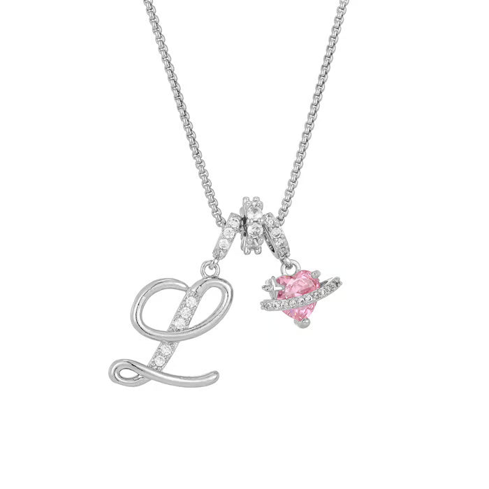 Initial Pendant Necklace with 3-Layer Gold Design and Adjustable Length