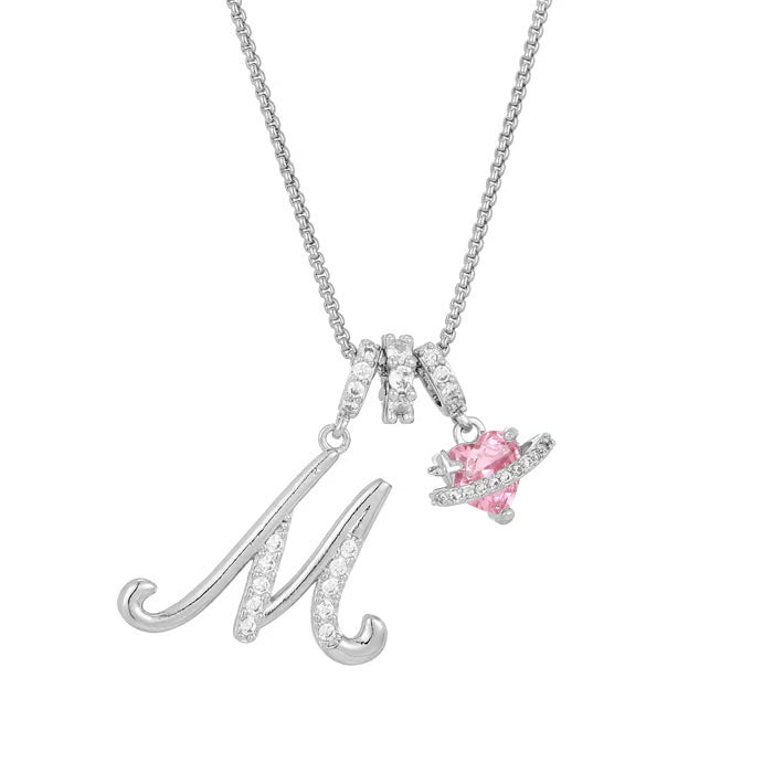 Initial Pendant Necklace with 3-Layer Gold Design and Adjustable Length