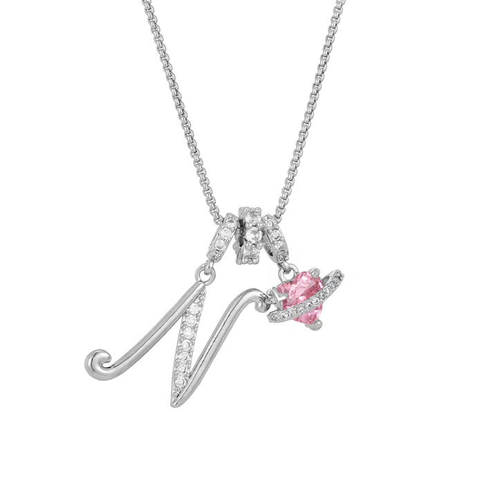 Initial Pendant Necklace with 3-Layer Gold Design and Adjustable Length