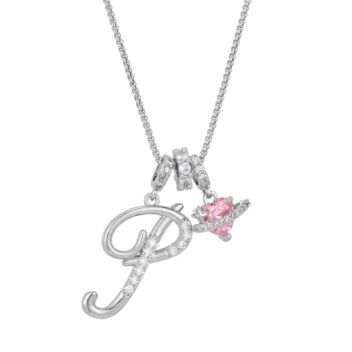 Initial Pendant Necklace with 3-Layer Gold Design and Adjustable Length