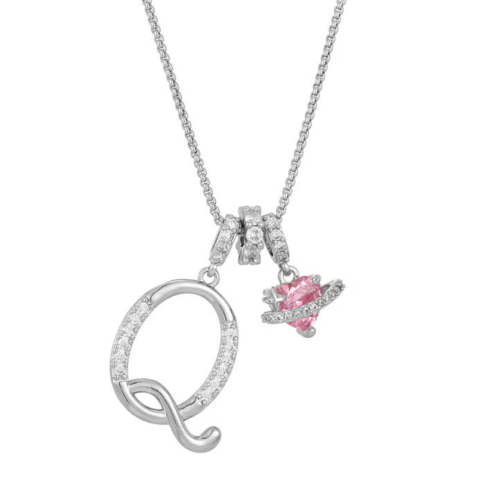 Initial Pendant Necklace with 3-Layer Gold Design and Adjustable Length