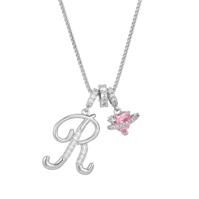 Initial Pendant Necklace with 3-Layer Gold Design and Adjustable Length