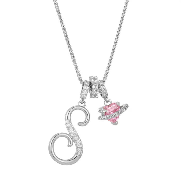 Initial Pendant Necklace with 3-Layer Gold Design and Adjustable Length