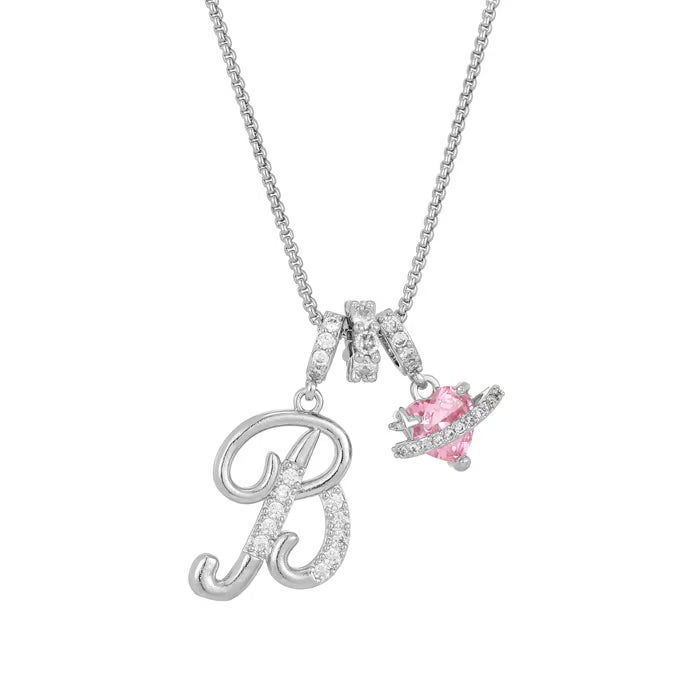 Initial Pendant Necklace with 3-Layer Gold Design and Adjustable Length