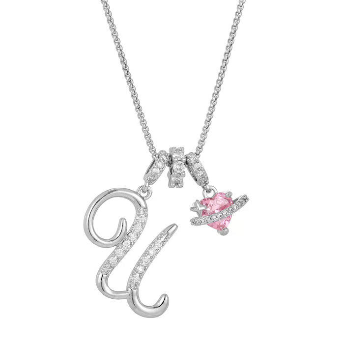 Initial Pendant Necklace with 3-Layer Gold Design and Adjustable Length
