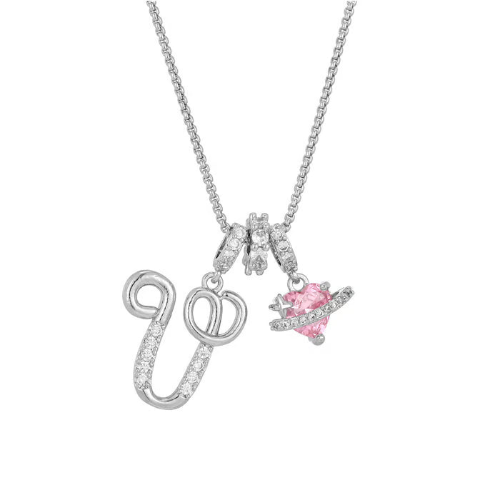 Initial Pendant Necklace with 3-Layer Gold Design and Adjustable Length