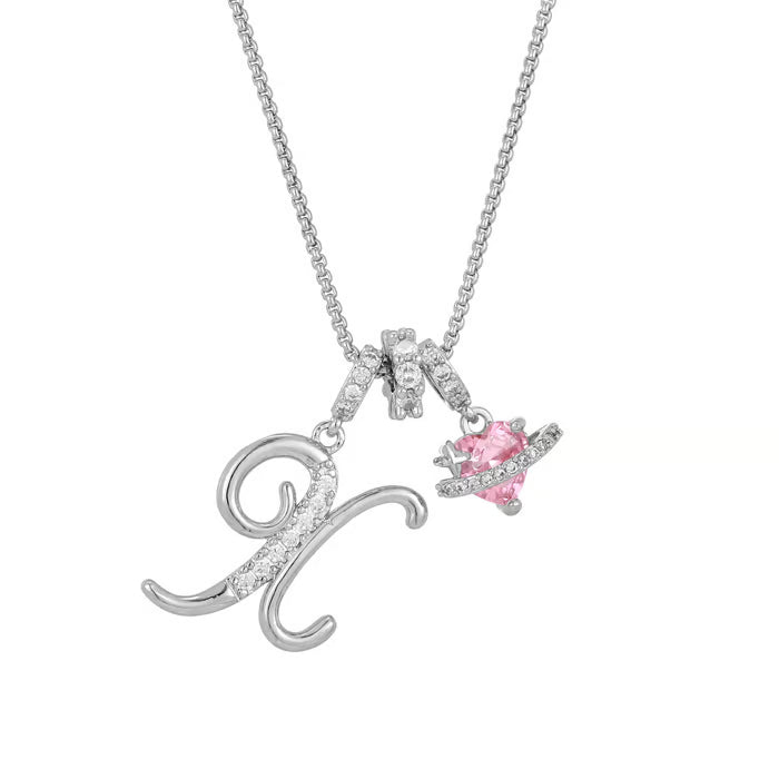Initial Pendant Necklace with 3-Layer Gold Design and Adjustable Length