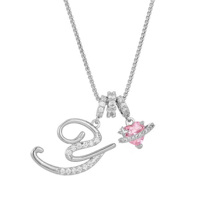 Initial Pendant Necklace with 3-Layer Gold Design and Adjustable Length