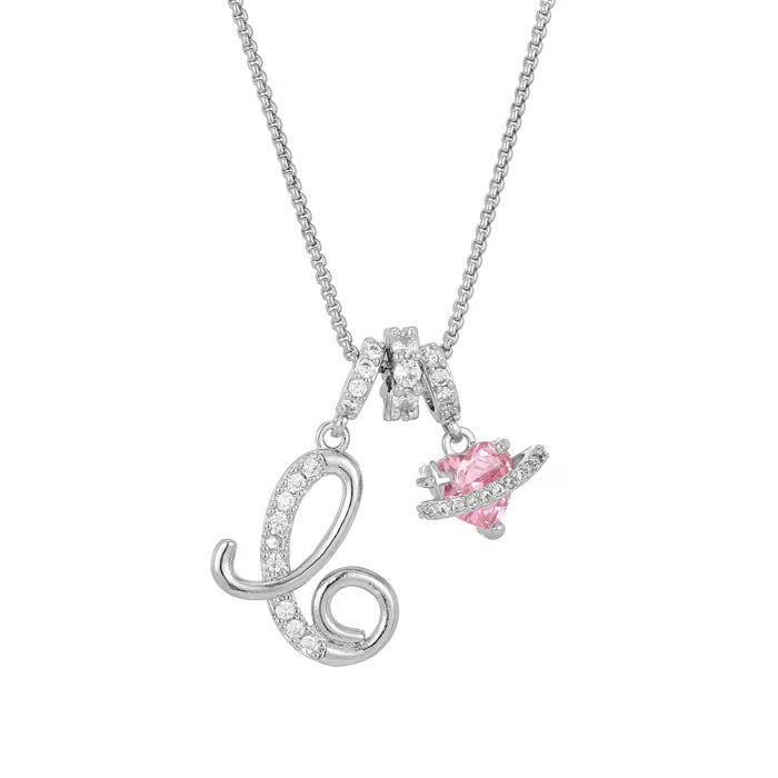 Initial Pendant Necklace with 3-Layer Gold Design and Adjustable Length