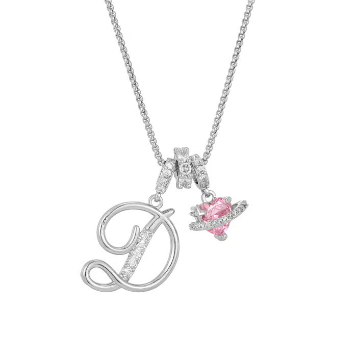 Initial Pendant Necklace with 3-Layer Gold Design and Adjustable Length