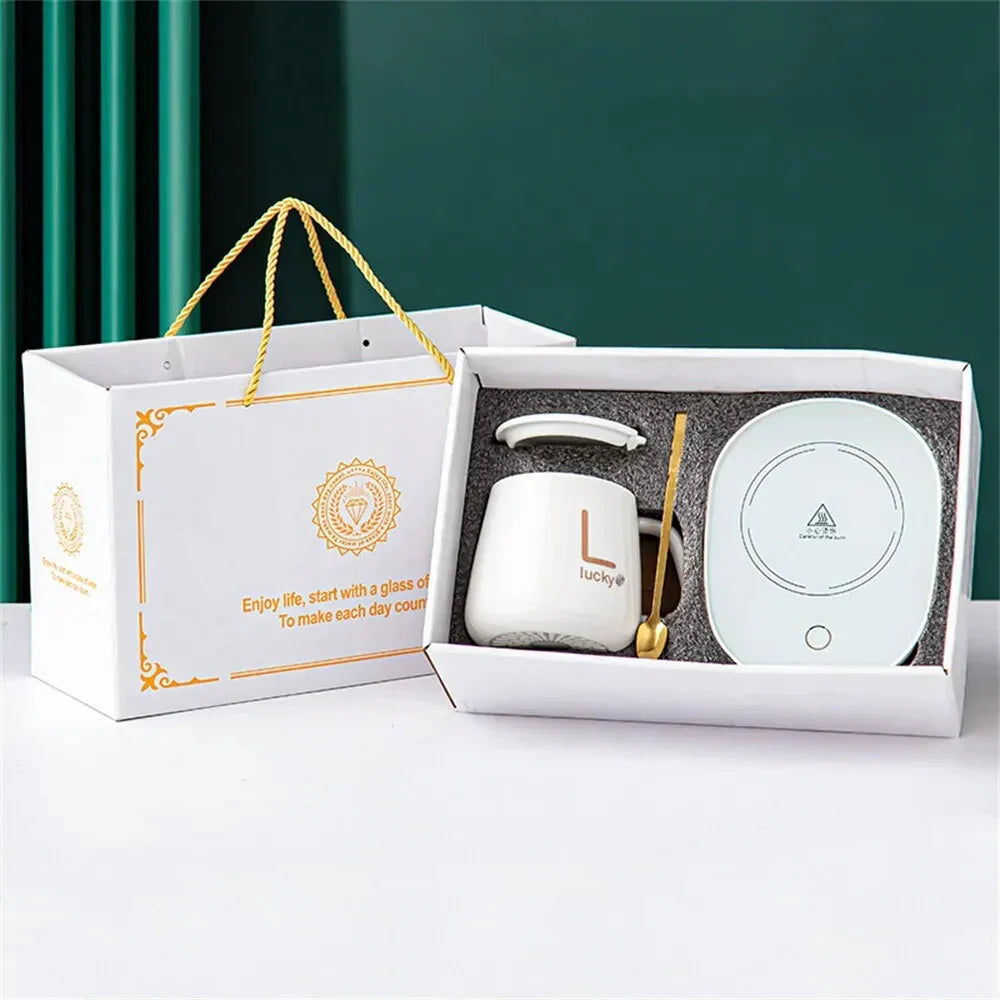 Innovative Heated Mug Set – Ceramic Cup with Smart Heating Coaster