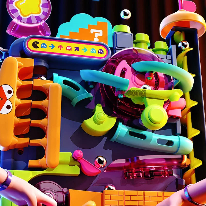 Interactive Crazy Ball Platform Game – Multi-Level Marble Run Toy for Kids with Moving Tracks