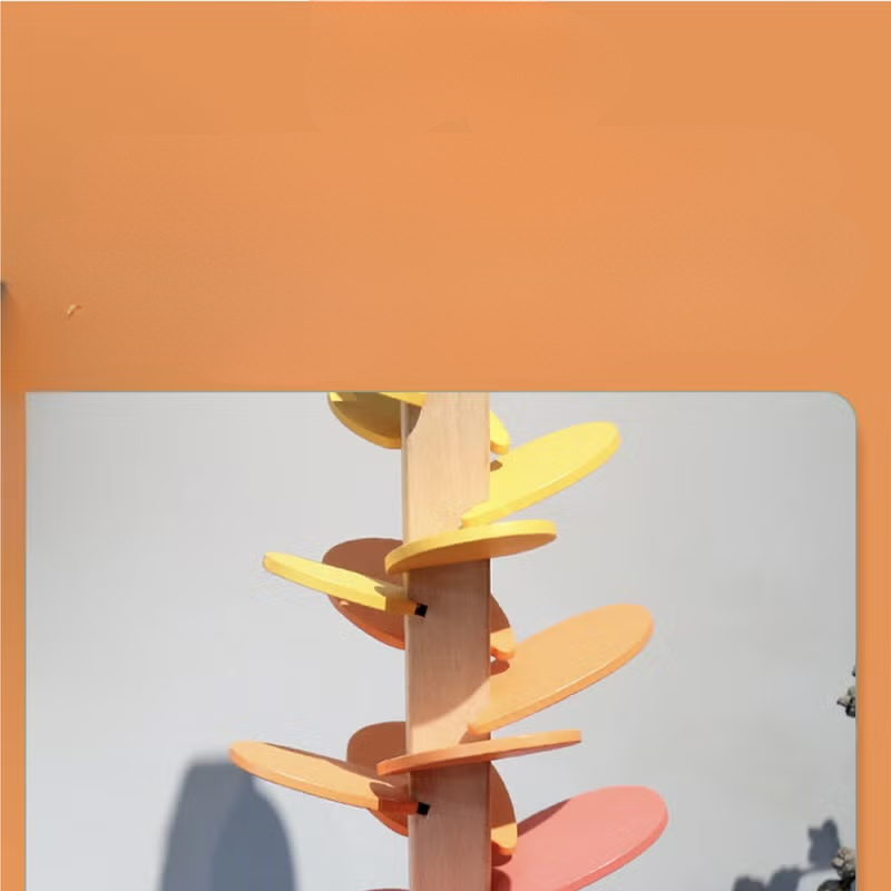 Interactive Rainbow Wooden Marble Run Tower Children's Toy