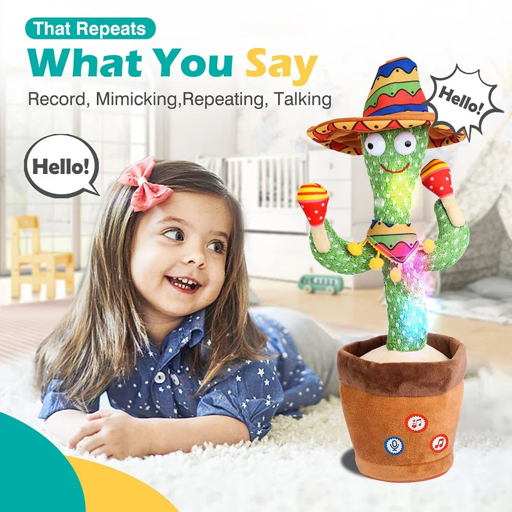 Interactive Talking and Dancing Cactus Toy for Kids with Songs