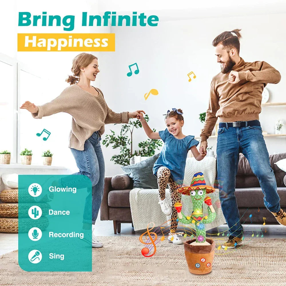 Interactive Talking and Dancing Cactus Toy for Kids with Songs