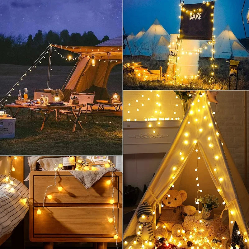 IP65 Outdoor Solar Garland String Lights for Gardens and Patios