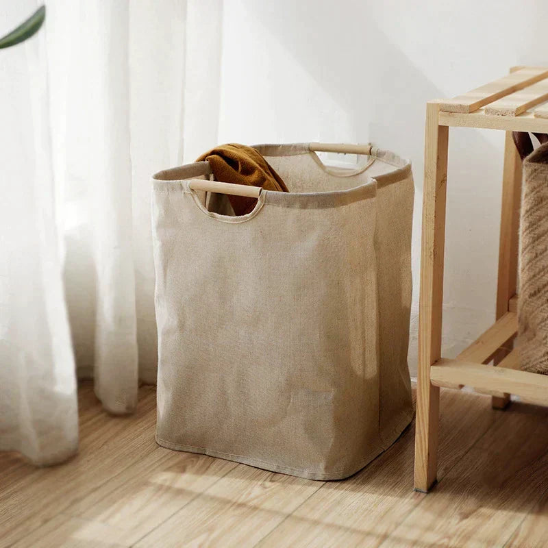 Japanese-Style Cotton Linen Laundry Hamper