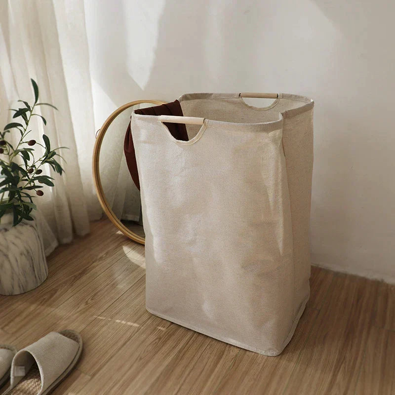 Japanese-Style Cotton Linen Laundry Hamper
