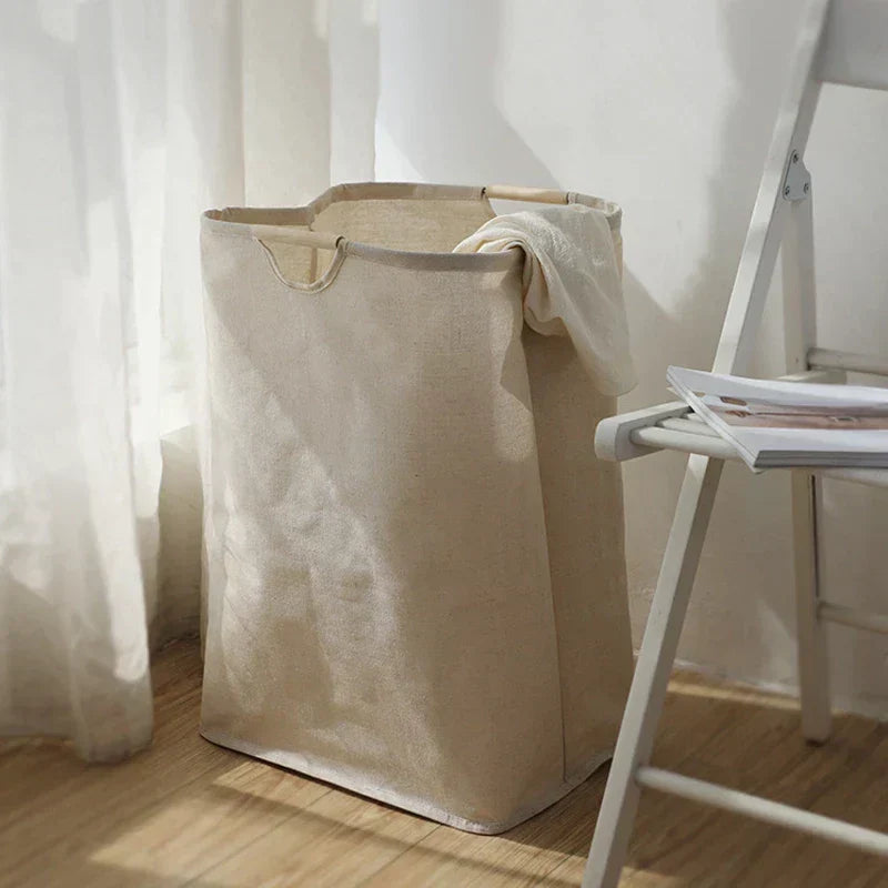 Japanese-Style Cotton Linen Laundry Hamper