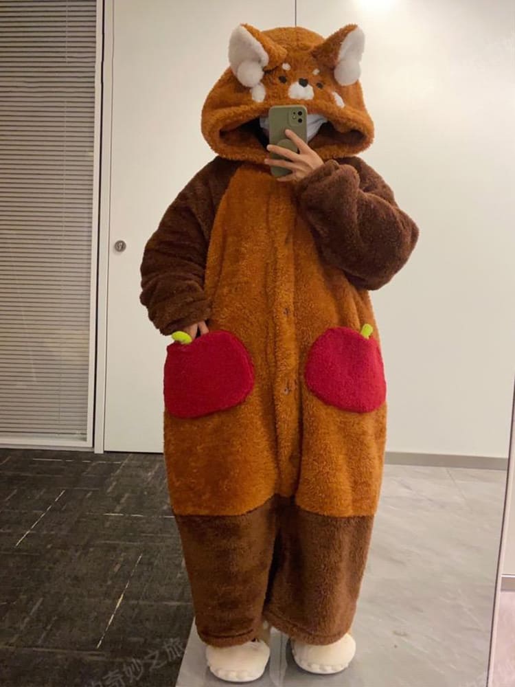 Kawaii Cartoon Red Panda Pyjama Set