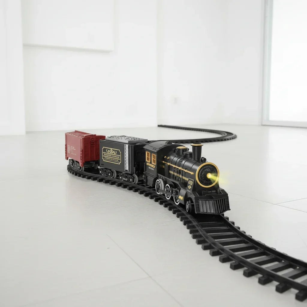 Kids' Electric Christmas Train Set with Flexible Tracks