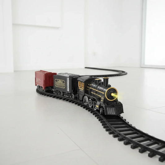 Kids' Electric Christmas Train Set with Flexible Tracks