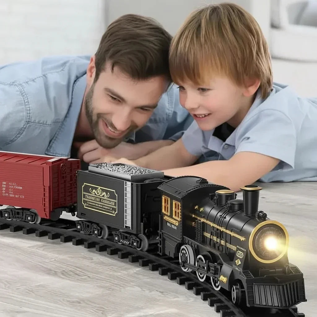 Kids' Electric Christmas Train Set with Flexible Tracks