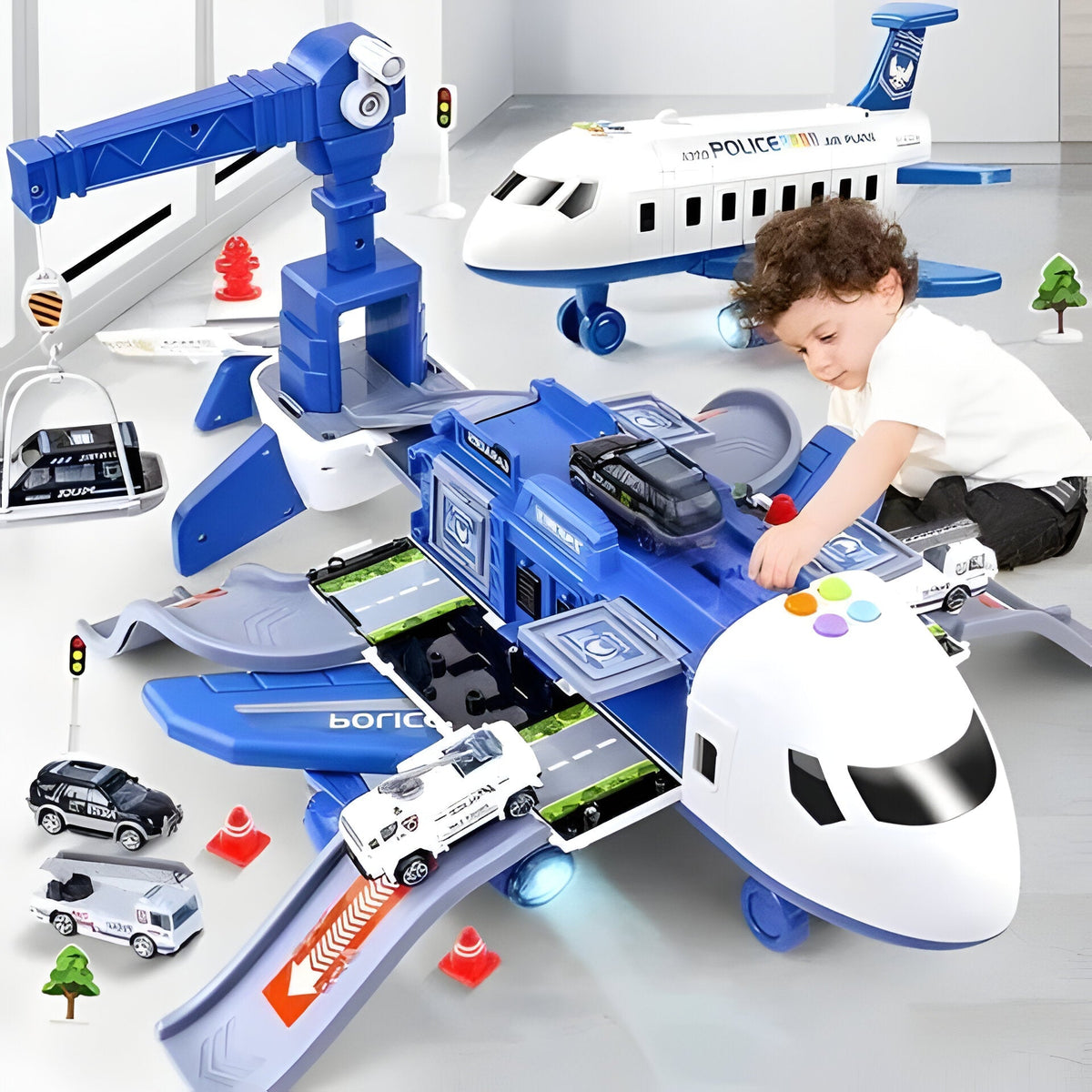 Kids' Emergency Rescue Airplane Toy Set with Lights & Sounds