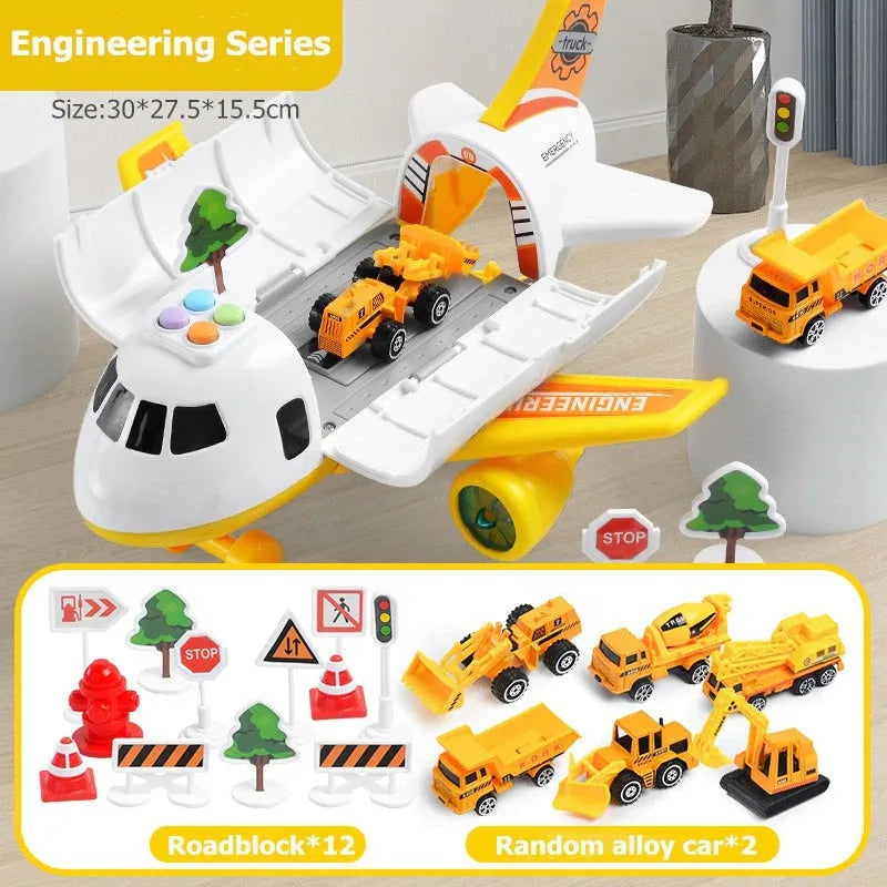 Kids' Emergency Rescue Airplane Toy Set with Lights & Sounds
