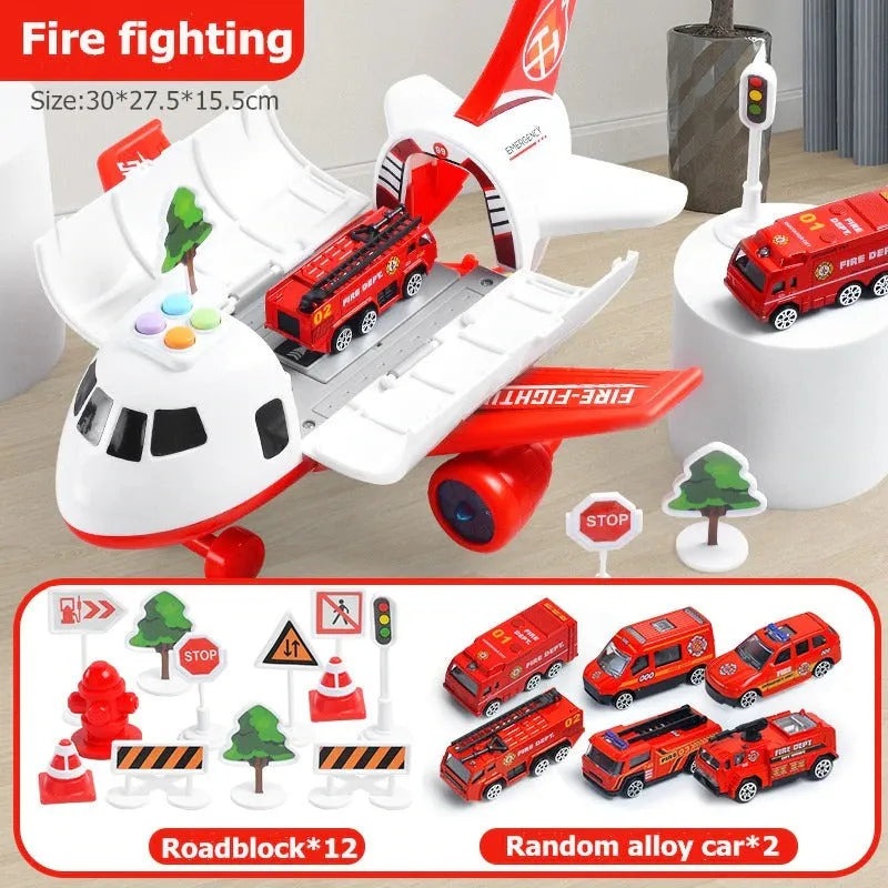 Kids' Emergency Rescue Airplane Toy Set with Lights & Sounds