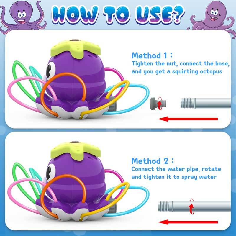 Kids' Outdoor Octopus Water Sprinkler Toy