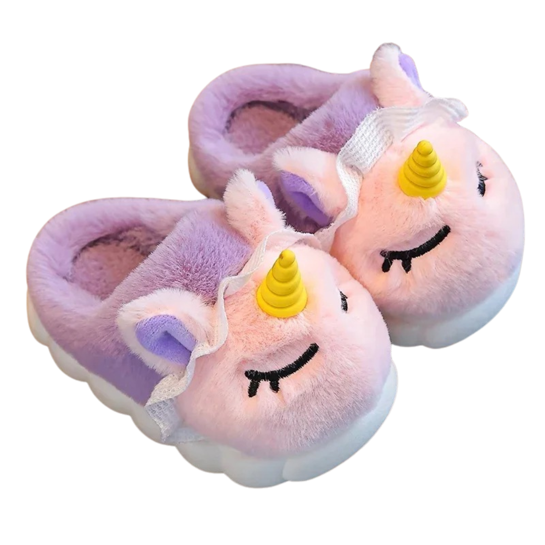 Kids' Plush Unicorn Slippers