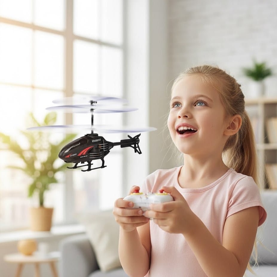Kids' Rechargeable Mini Helicopter with Gyro Stabilization