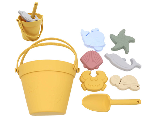Kids' Silicone Beach Bucket and Sand Toy Set
