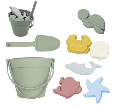 Kids' Silicone Beach Bucket and Sand Toy Set