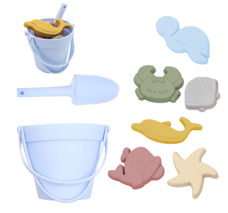 Kids' Silicone Beach Bucket and Sand Toy Set