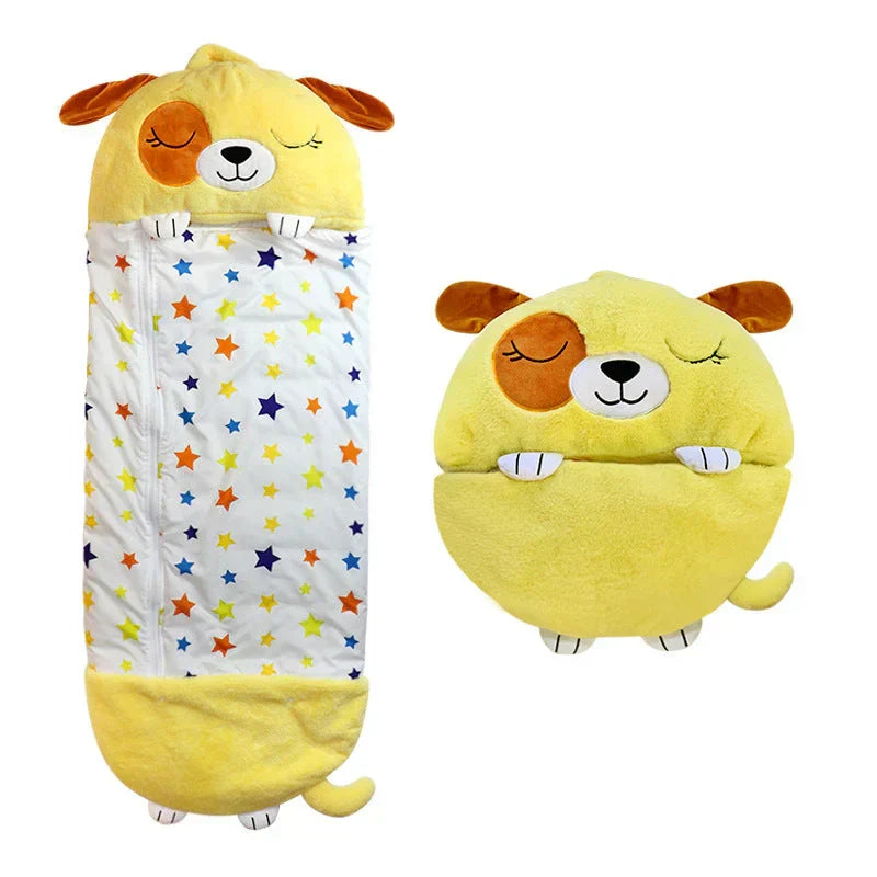 Kids Sleeping Bag & Plush Toy Combo - Animal Design