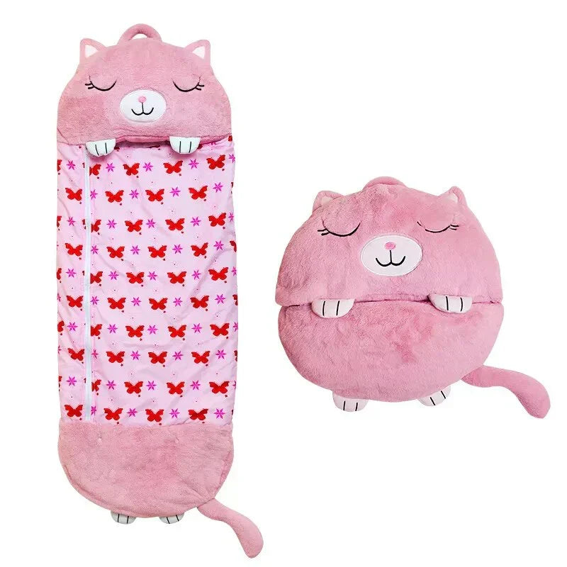 Kids Sleeping Bag & Plush Toy Combo - Animal Design