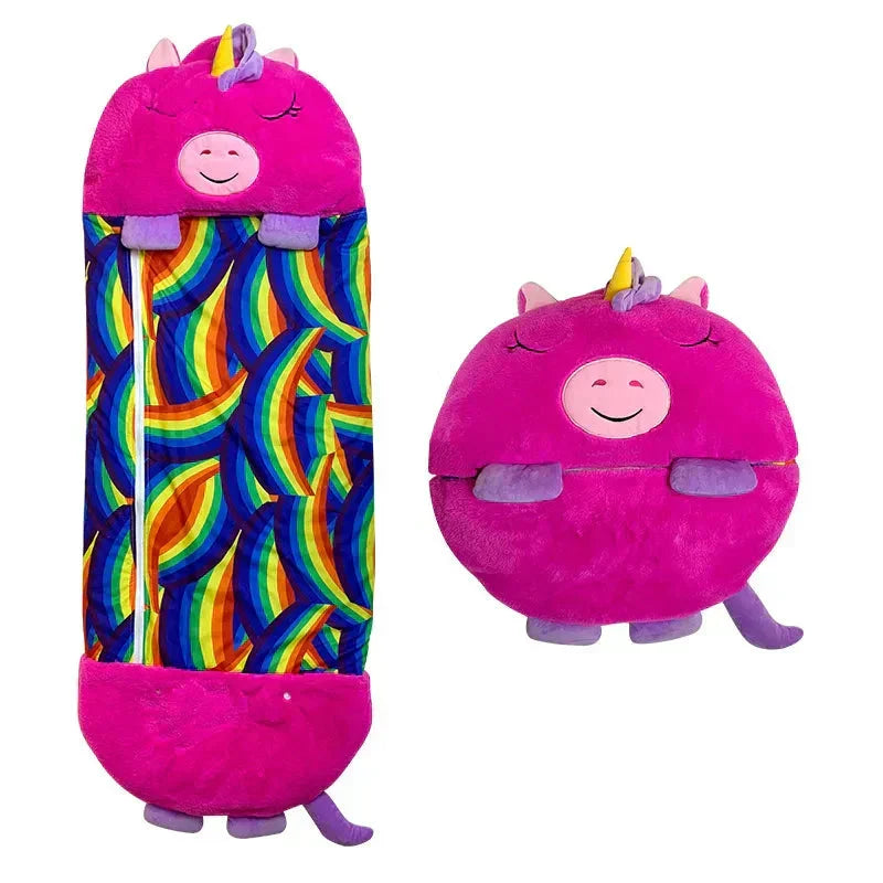 Kids Sleeping Bag & Plush Toy Combo - Animal Design