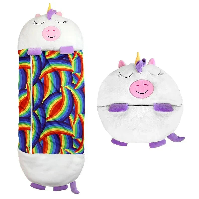 Kids Sleeping Bag & Plush Toy Combo - Animal Design