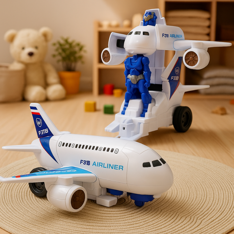 Kids' Transforming Airplane Robot Toy