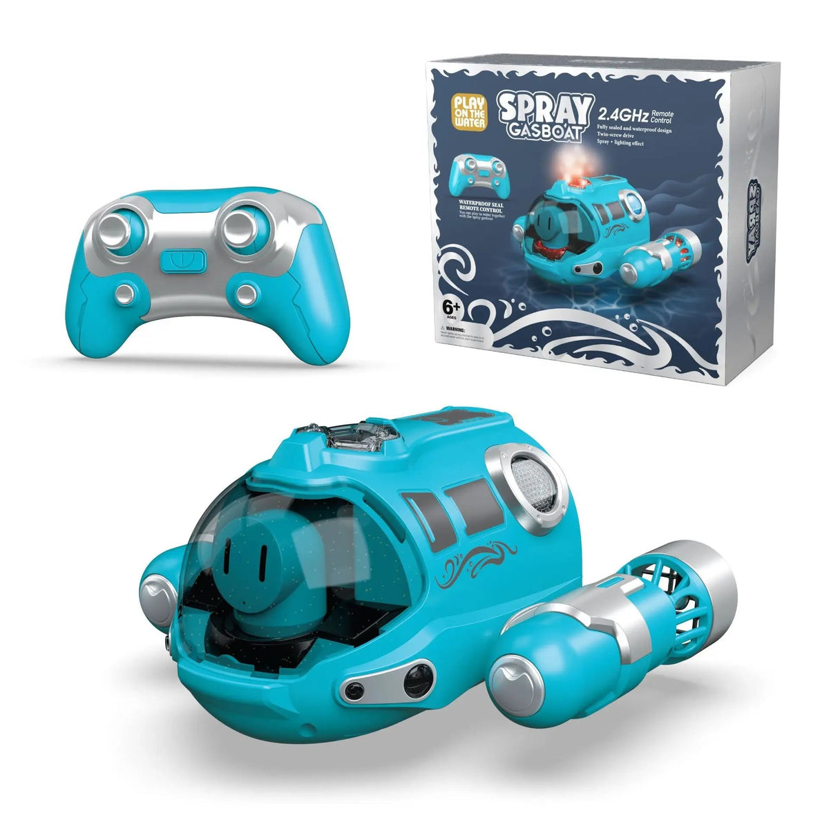 Kids' Waterproof Remote-Control Motorboat with Twin Propellers for Pool and Bathtub Fun
