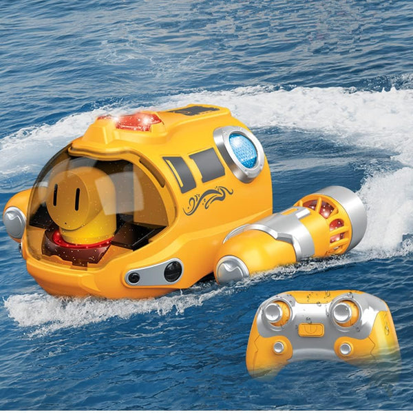 Kids' Waterproof Remote-Control Motorboat with Twin Propellers for Pool and Bathtub Fun