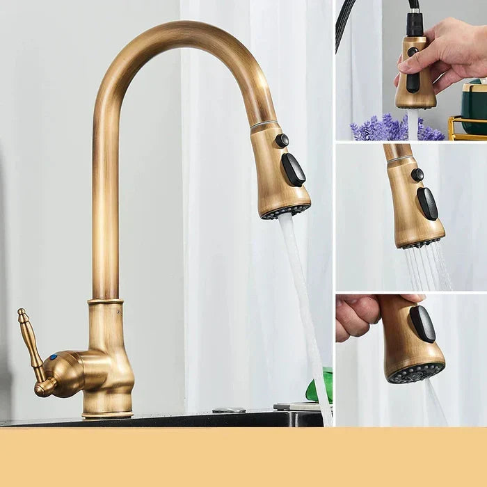 Kitchen Tap in Antique Brass