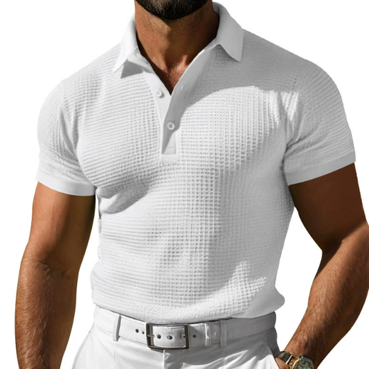 Knit Polo Shirt with Vintage Appeal